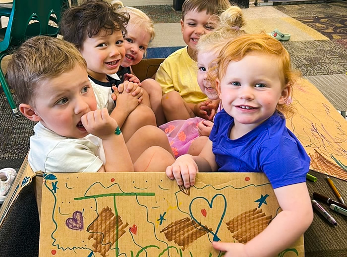 Child playing with blocks