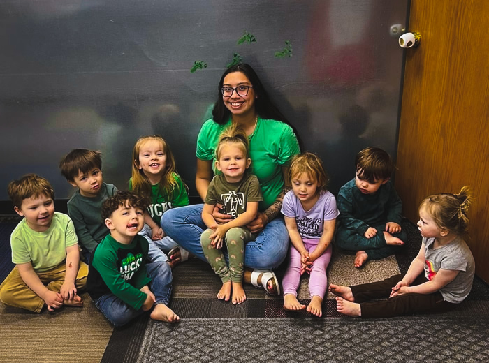 Child playing with blocks