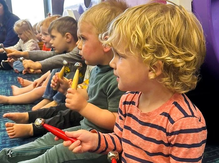 Child sitting together in preschool